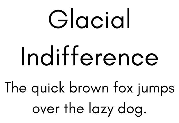 Glacial Indifference Canva font, Canva sans serif font