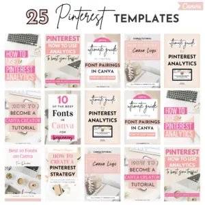 Pink Pinterest Canva Templates, Pinterest Pins Template, Pinterest Marketing