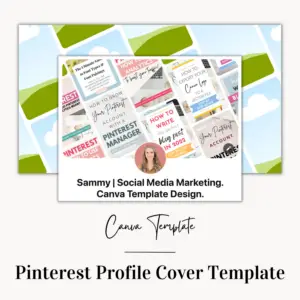 Pinterest Profile Cover Template Image, Pinterest Templates, Canva Template