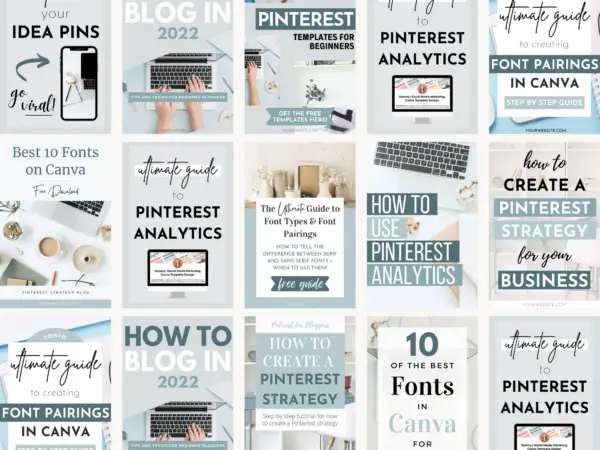 Blue Pinterest Canva Templates || Pinterest Pins Template, Pinterest Marketing