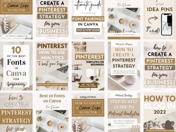 Brown Pinterest Canva Templates || Pinterest Pins Template, Pinterest Marketing