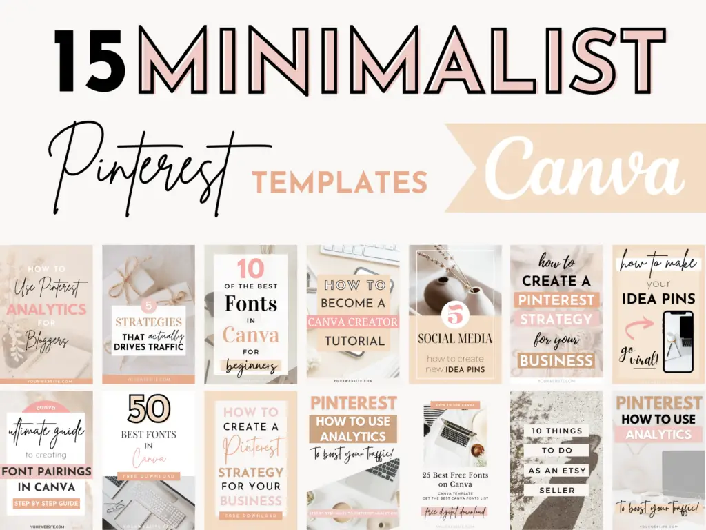 minimalist Pinterest pin Canva template, Pinterest pin, Pinterest template