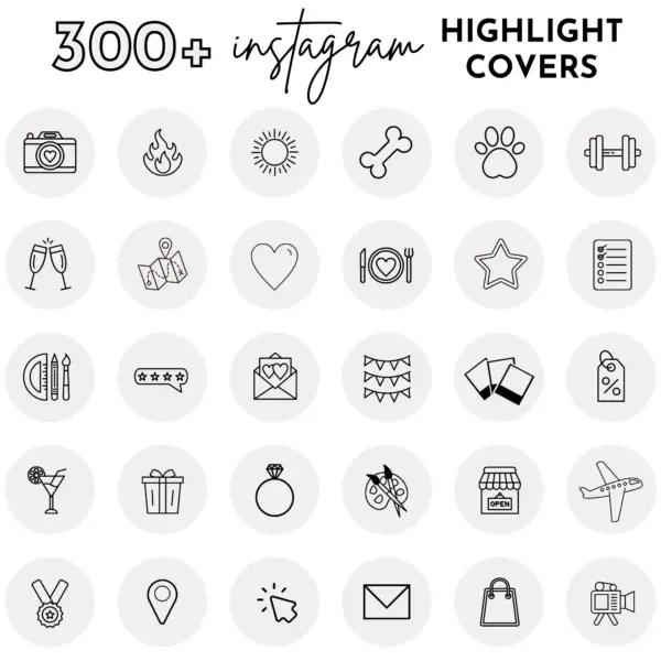 light grey instagram highlight covers, Blogger template, Instagram template, Instagram highlight icons, influencer media kit