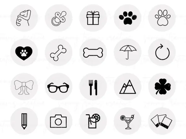 Light Grey Instagram Highlight Icons, Instagram Template, Influencer Media Kit, Instagram Stories, Instagram Branding, Highlight Icon, Blog