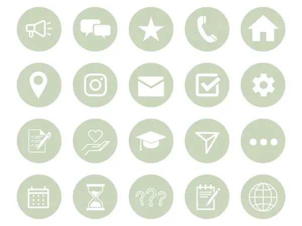 sage green Instagram highlight covers, sage green Instagram highlight icons