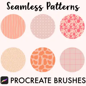 Seamless pattern Procreate brushes, Procreate brush seamless patterns, Procreate brush set, digital stamps, Procreate stamps, iPad lettering, Procreate brush bundle