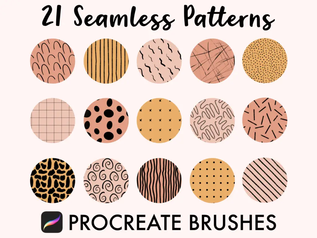 Seamless pattern Procreate brushes, Procreate brush seamless patterns, Procreate brush set, digital stamps, Procreate stamps, iPad lettering, Procreate brush bundle