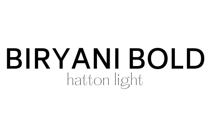 bet canva font pairings, biryani bold and hatton light