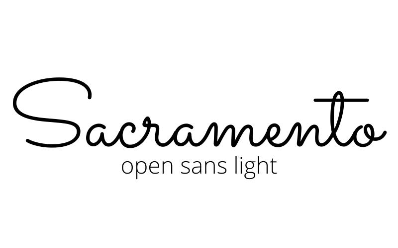 best canva font pairings, best canva font combinations, sacramento and open sans light