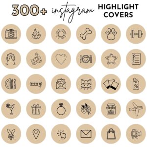 brown instagram highlight covers, Blogger template, Instagram template, brown Instagram highlight icons, influencer media kit