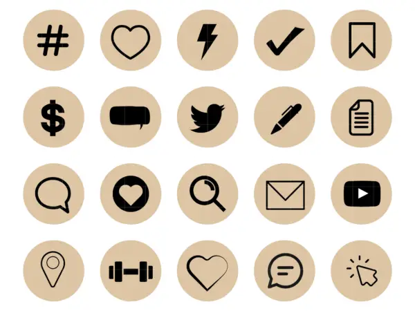 Brown Instagram story icons, Instagram branding, Instagram story templates, Brown Instagram highlights,