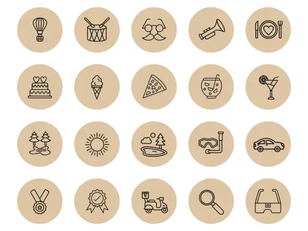 Brown line art Instagram Highlight Icons, Instagram Template, Influencer Media Kit, Instagram Stories, Brown Instagram Branding, Highlight Icon, Blog