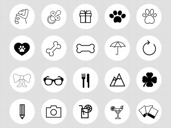 White line art Instagram Highlight Icons, Instagram Template, Influencer Media Kit, Instagram Stories, White Instagram Branding, Highlight Icon, Blog