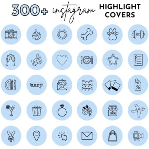 blue instagram highlight covers, Blogger template, Instagram template, blue Instagram highlight icons, influencer media kit