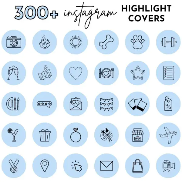 blue instagram highlight covers, Blogger template, Instagram template, blue Instagram highlight icons, influencer media kit