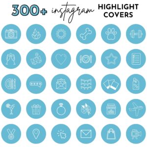 blue instagram highlight covers, Blogger template, Instagram template, blue Instagram highlight icons, influencer media kit