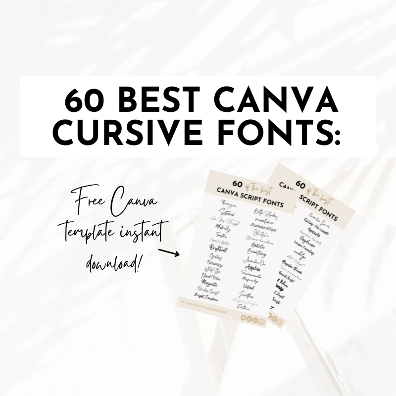 Ultimate guide to Canva cursive fonts, lists of Canva cursive fonts for wedding designs and aesthetic