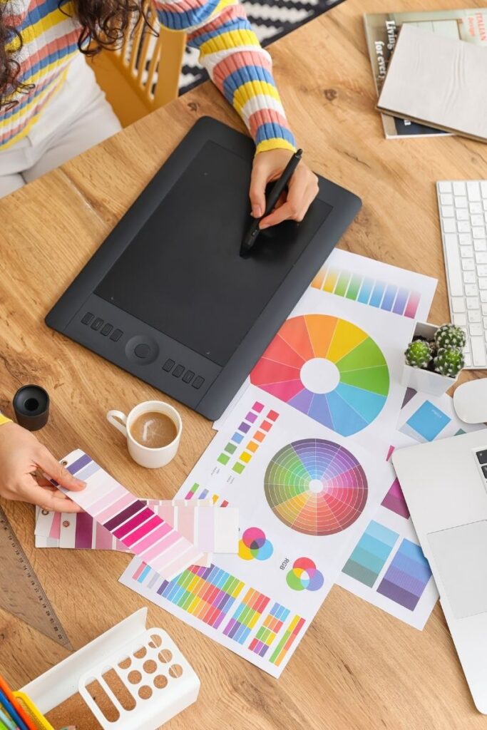 Bold minimalist graphic design with 3D typography and vibrant colors, representing 2025 design trends