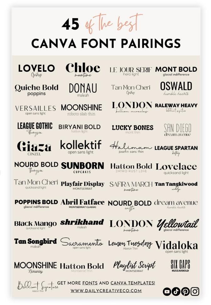 best canva font pairings templates, free font canva template