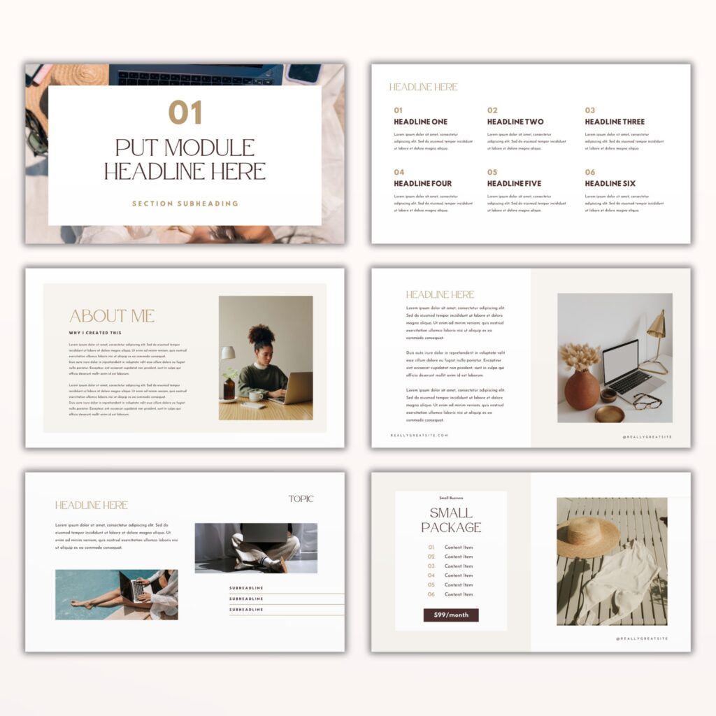 Brandable Canva slide deck for entrepreneurs featuring modern fonts, customizable colors, and easy-to-edit slides