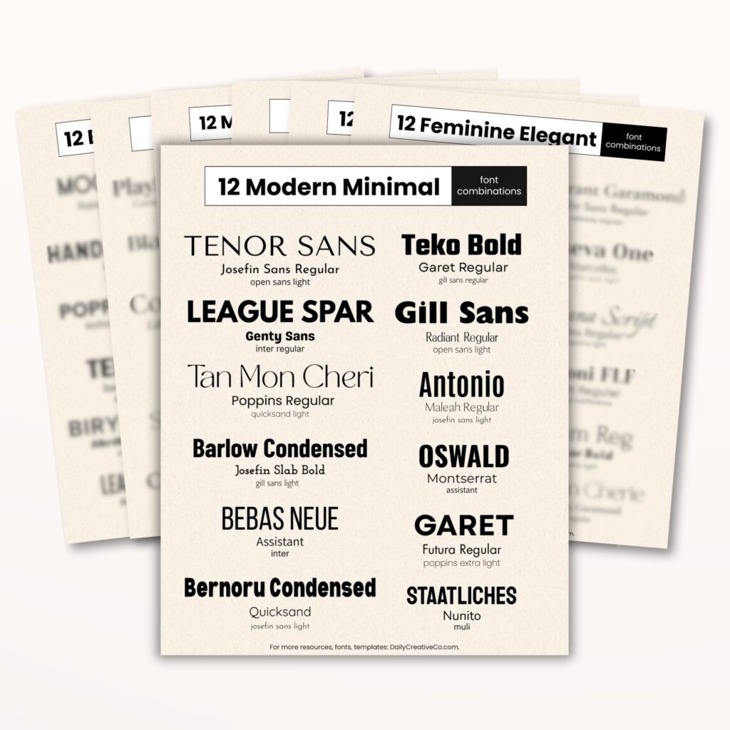 Font pairing guide designed for Canva users who want scroll-stopping fonts that work together for social media, websites, and branding