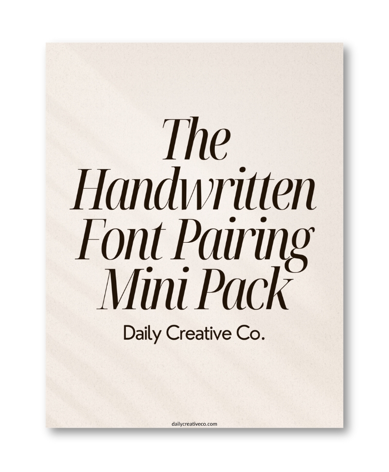 Cover image for The Handwritten Font Pairing Mini Pack featuring three curated Canva font combinations designed to pair with handwritten fonts