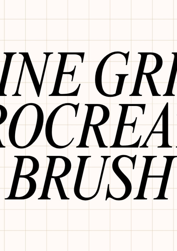 Line Grid Pattern Brush preview for Procreate Freebie Friday, Procreate Line Grid Pattern Brush shown in use on digital canvas