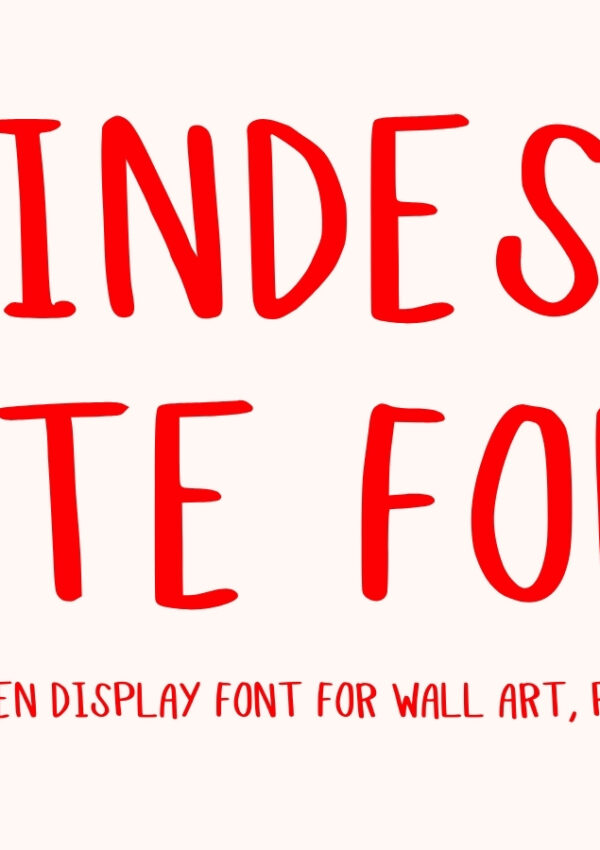 Kindest Note handwritten all caps font preview for wall art posters affirmation quotes and creative print designs, Kindest Note handwritten font alphabet uppercase letters display font for posters wall art and stationery