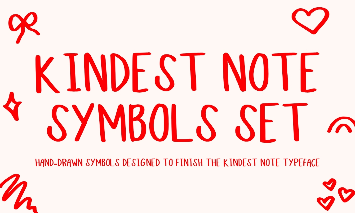 Kindest Note handwritten all caps symbols font preview for wall art posters affirmation quotes and creative print designs, Kindest Note handwritten symbol font alphabet uppercase letters display font for posters wall art and stationery