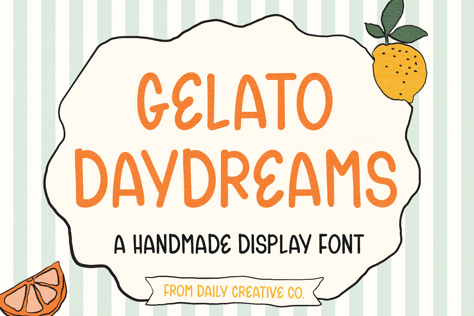 Hand drawn display font Gelato Daydreams styled for sweet nostalgic branding and packaging design