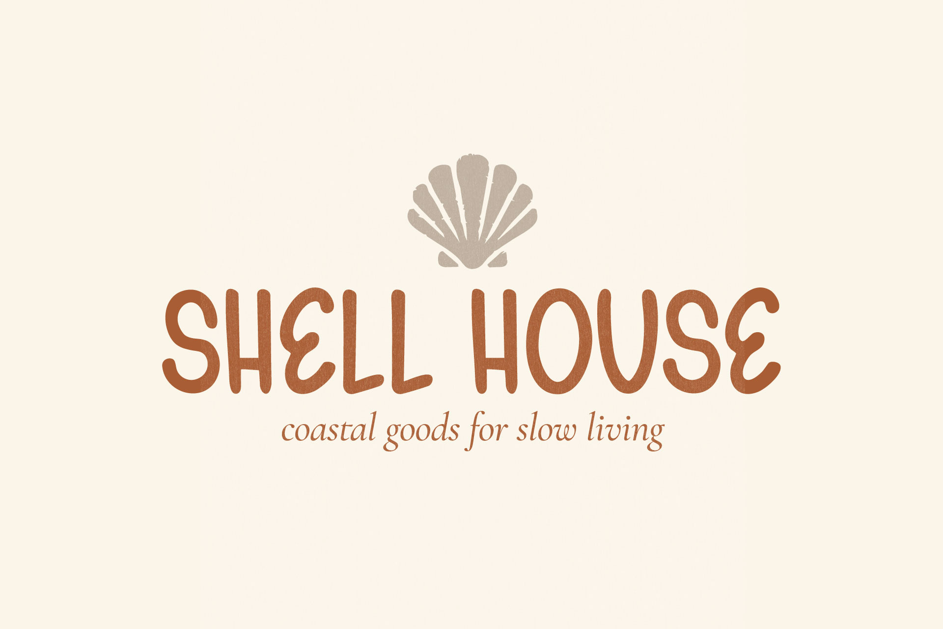 Shell House coastal brand logo created with Gelato Daydreams, a handmade display font with playful irregular lettering for boutique branding and creative logo design.